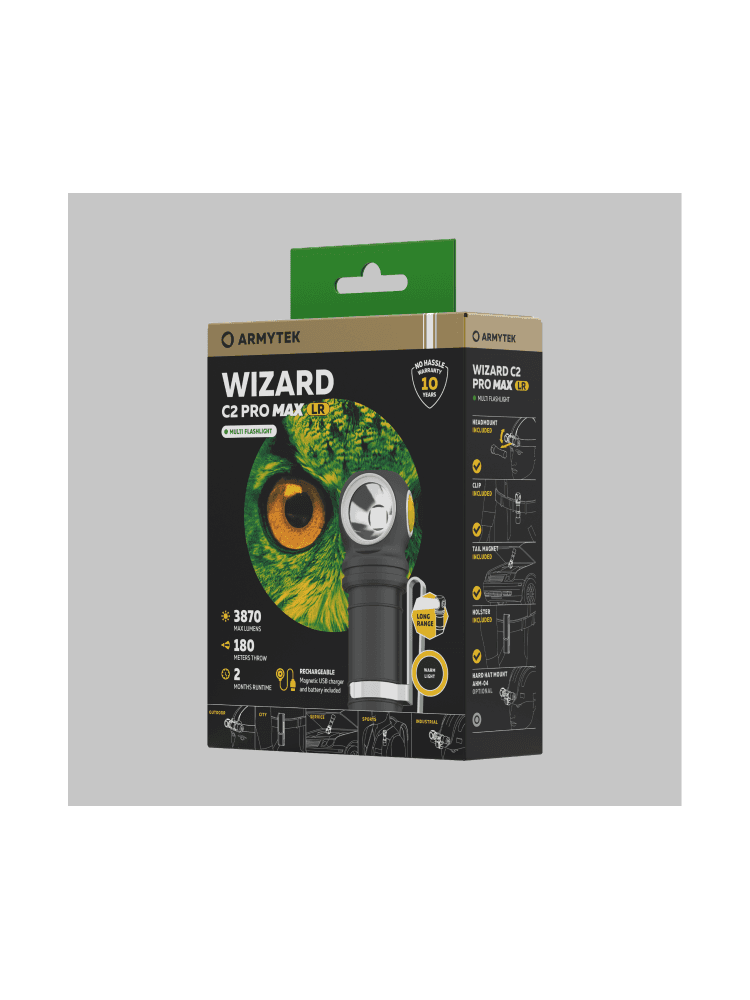 Фонарь налобный Armytek Wizard C2 Pro Max Magnet USB LR (теплый свет), фото 3