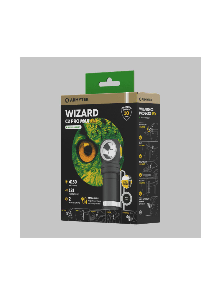 Фонарь налобный Armytek Wizard C2 Pro Max Magnet USB LR (белый свет), фото 3