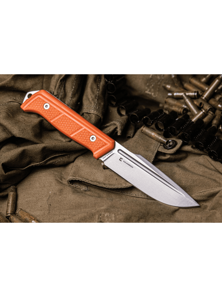 Нож «Baikal» D2, StoneWash, G10, оранжевый, фото 2