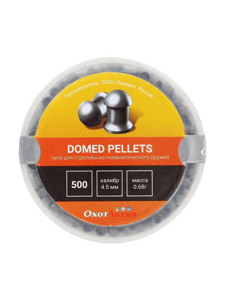 Пуля пневматическая ОхотАктив «Domed Pellets», к. 4.5, 0.68гр., 300шт, фото 1