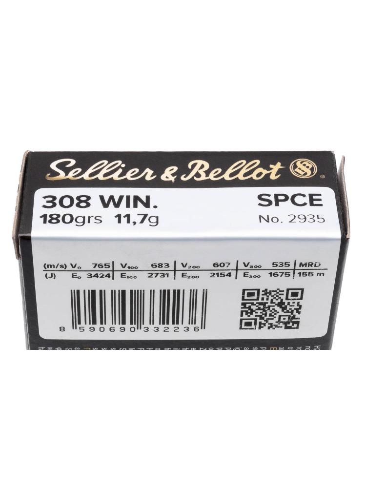 Патрон .308 WIN «Sellier&Bellot» SPCE 11.7г., 20шт., фото 2