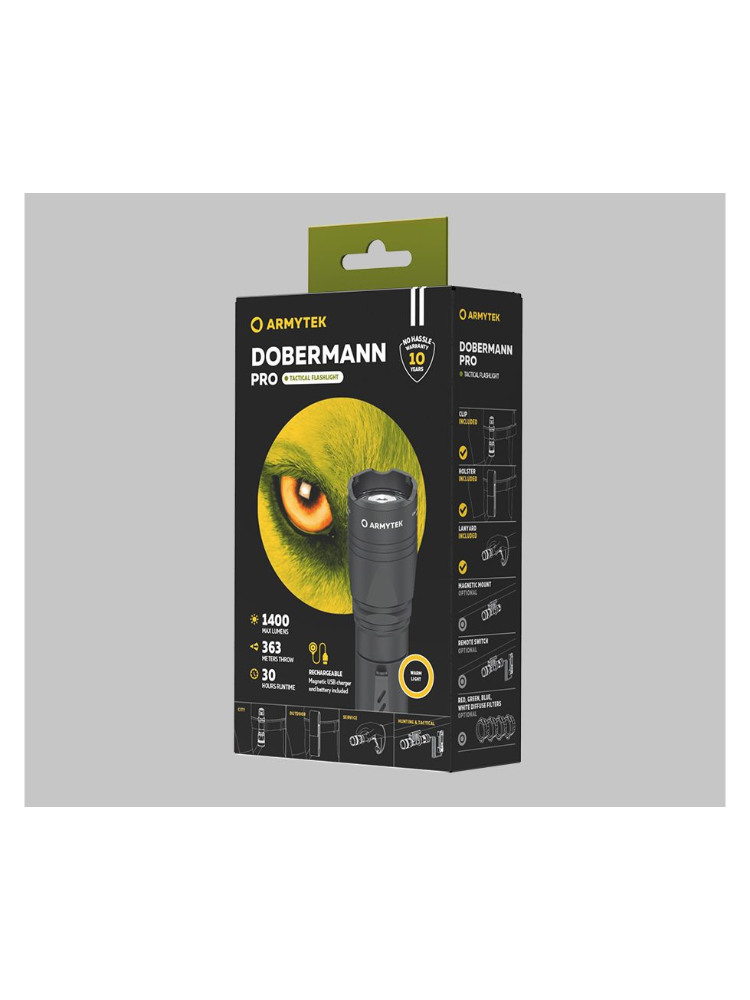 Фонарь подствольный Armytek Dobermann Pro Magnet USB (теплый свет), фото 3