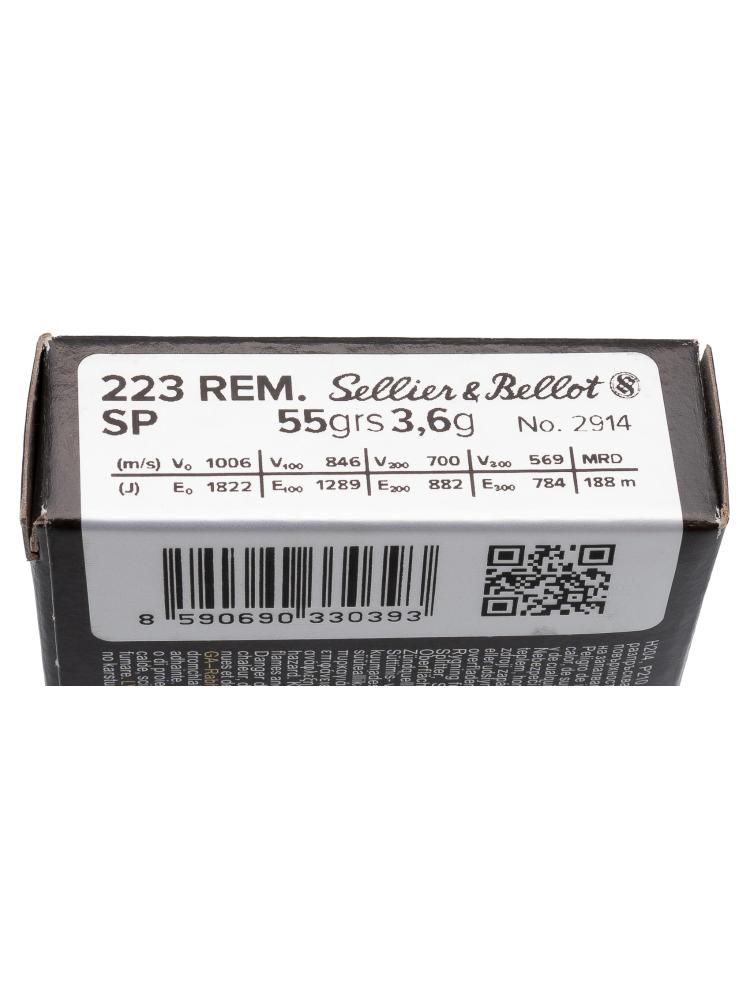 Патрон .223REM «Sellier&Bellot» SP 3,6г., 20шт., фото 2