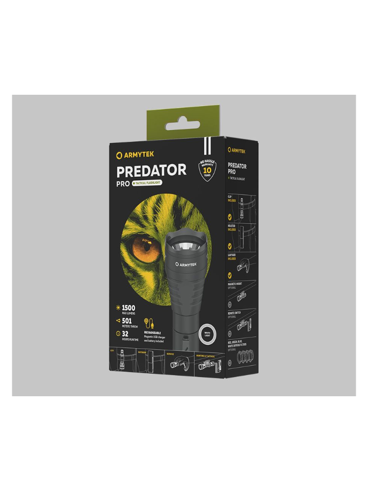 Фонарь подствольный Armytek Predator Pro Magnet USB (белый свет), фото 3