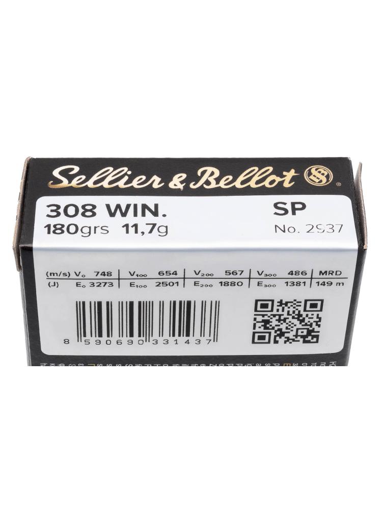 Патрон .308 WIN «Sellier&Bellot» SP 11.7г., 20шт., фото 2