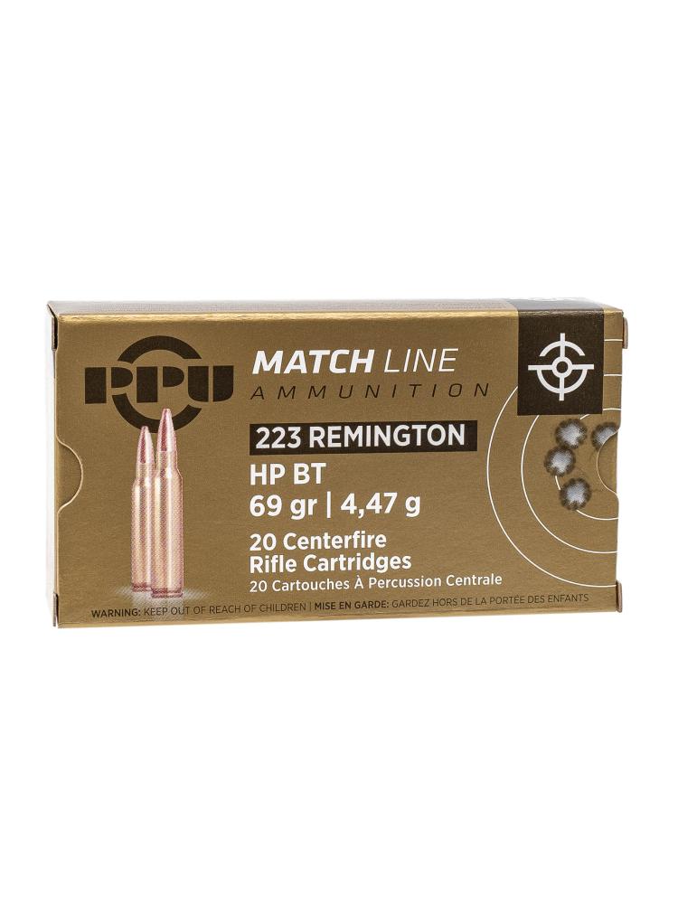 Патрон «Match» PPU 5,56x45 (к.223Rem) HP BT 4,47г., 20шт., фото 1