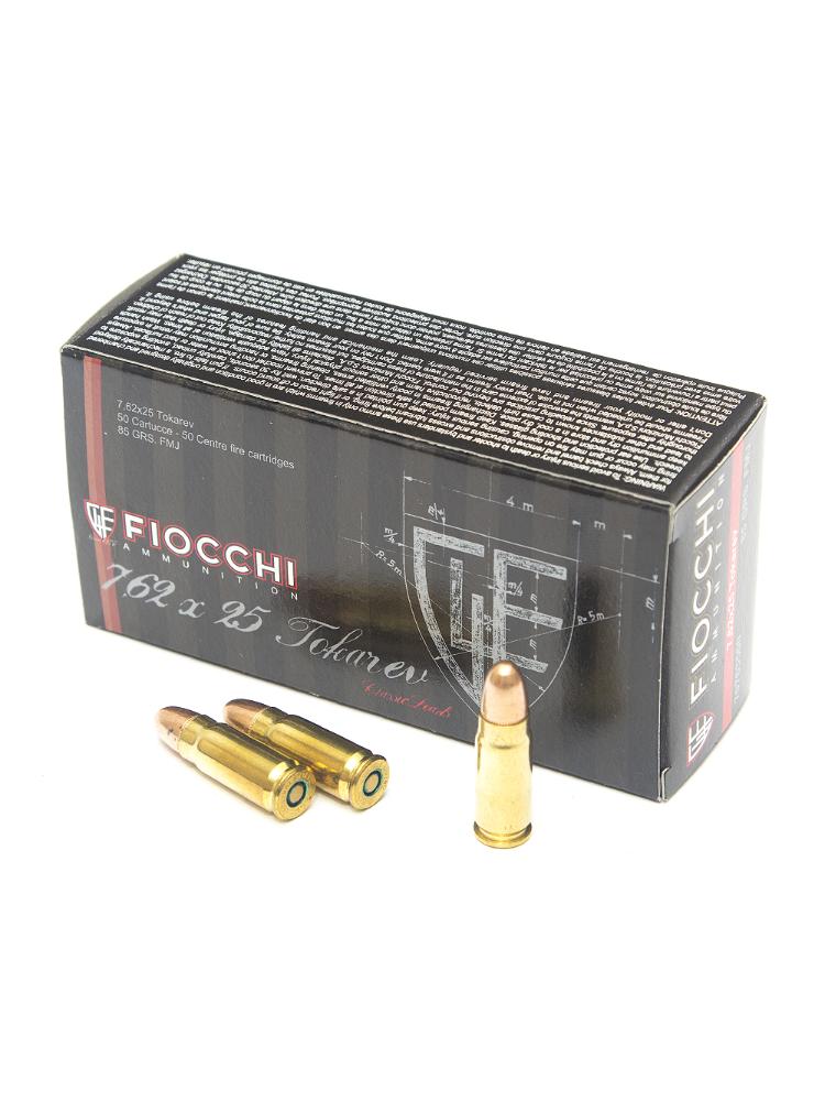 Патрон Fiocchi 7,62/25 Tokarev, FMJ, 5,5гр., 50шт., фото 1